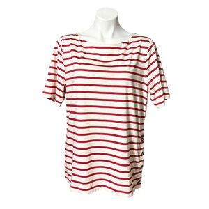 Lauren Ralph Lauren Striped Top Size X Large Red/Cream